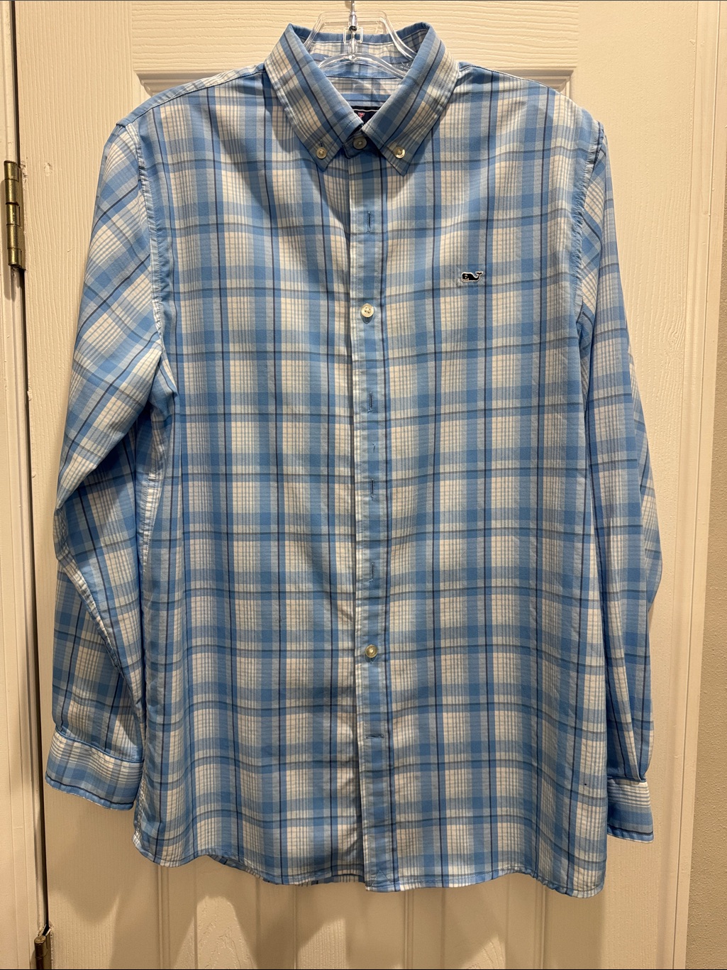 Vineyard Vines Blue & White Plaid Button-Down Shirt
